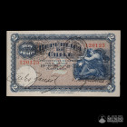 Chile, Republica (Ministerio de Hacienda). 2 Pesos. 1921.