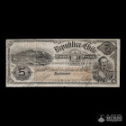 Chile, Republica (Ministerio de Hacienda). 5 Pesos. 1917.