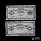 Chile, Banco Central. Pareja: 10 Pesos. 1928-1929.