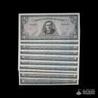 Chile, Banco Central. Lote de once: 50 Escudos. 1973-1975.