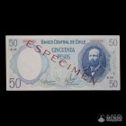 Chile, Banco Central. 50 Pesos. 1975. ESPECIMEN.
