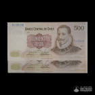 Chile, Banco Central. Pareja: 500 Pesos. 1982.