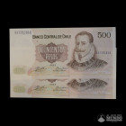 Chile, Banco Central. Lote de cuatro: 500 Pesos. 1992.
