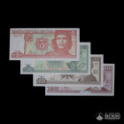 Cuba, Banco Central. Lote de cuatro billetes a catalogar.