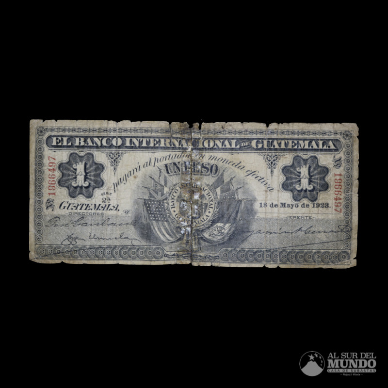 Guatemala. 1 Peso 1899. Banco Internacional. Ps151c (G-)

Estimate: USD 30 - 6...