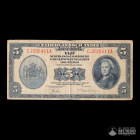 Indias Orientales Neerlandesas, Administracion Civil. 5 Florines. 1943 (Guillermina).