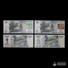 Rusia, Banco de Rusia. Lote de cuatro: 10 Rublos. 1997. Remarque por el Mundial de Rusia - 2018.
