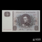 Suecia, Banco de Suecia. 5 Coronas. 1954 (Gustavo VI Adolfo).