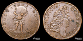 Alemania (Sacro Imperio), Nuremberg. Ficha de contador S/V. Circa 1696.