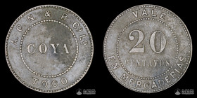Chile, El Toco. Ficha: Oficina Coya (A. C. N. & R. Co. Ld.) - 20 Centavos. S/F.