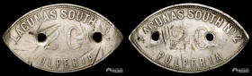 Chile, Lagunas. Ficha: Oficina Lagunas South N° 2 - 20 Centavos. S/F.