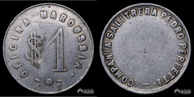 Chile, Huara. Ficha: Oficina Maroussia - 1 Peso. S/F.