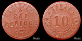 Chile, La Noria. Ficha: Oficina San Enrique - 10 Centavos. S/F.