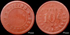 Chile, Tarapaca. Ficha: Oficina San Fernando, Pulperia Canelo. 10 Centavos. S/F.