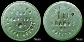 Chile, Pisagua. Ficha: Oficina San Francisco (L. Cevallos y Ca.) - 10 Gramos de Salitre. Post 1889.