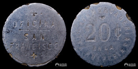 Chile, Pisagua. Ficha: Oficina San Francisco - 20 Centavos. S/F.