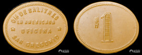 Chile, Aguas Blancas. Ficha: Oficina San Gregorio (Cia. de Salitres La Americana) - 1 Peso. S/F.