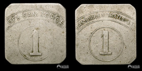 Chile, Huara. Ficha: Oficina San Jorge (San Jorge Nitrate Co. Ld.) - 1 Peso. S/F.
