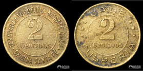 Chile, Tocopilla. Ficha: Oficina Santa Fe - 2 Centavos. S/F.