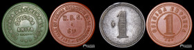 Chile. Pareja de fichas: Oficinas Anita y Empresa - 1 Peso. S/F.