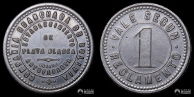 Chile, Antofagasta (soberania boliviana). Ficha: Compañia Huanchaca de Bolivia - 1 Boliviano. Circa 1870.
