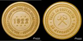 Chile, La Serena. Ficha: Soc. Minera y Beneficiadora de Plata de Condoriaco - Seña para mercaderias (S/V). 1922.