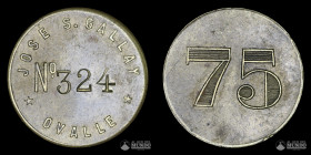Chile, Ovalle. Ficha: Jose S. Gallay - 75 Centavos. S/F.