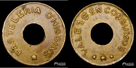 Chile. Ficha: Pasteleria O'Higgins - 1 Peso. S/F.
