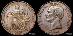 Reino Unido, Birmingham (Joseph Moore Limited). Ficha: Holloway's Pills and Ointment - ½ Penique. 1857.
