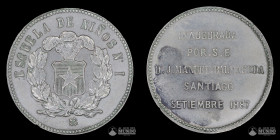 Chile. Medalla: Inauguracion de la Escuela de Niños N° 1. 1887.
