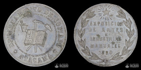 Chile. Medalla: Exposicion de Artes e Industrias Manuales de Copiapo. 1890.