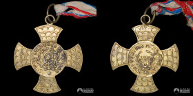 Chile, Chillan. Medalla: Primera Compañia de Bomberos - Tercer Premio de Constancia. 1896. Incluye cinta.