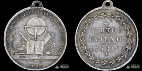 Chile. Medalla: Escuelas de Antofagasta - Virtud, Injenio, Trabajo. Circa 1900.