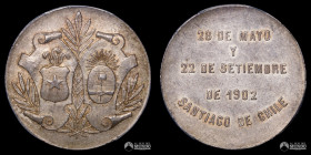 Chile. Medalla: Chile-Argentina. 1902; variante en plata. PCGS MS62.
