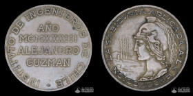 Chile. Medalla: Alejandro Guzman - Instituto de Ingenieros de Chile. 1933.