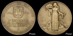 Chile, Santiago. Medalla: Sociedad Agricola del Norte - X Exposicion de Peñuelas. 1944.
