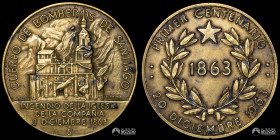 Chile, Santiago. Medalla: Centenario del Cuerpo de Bomberos de Santiago. 1963.