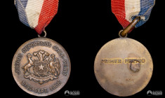 Chile. Medalla: Juegos Deportivos Chile-Peru, 1er Premio. 1966. Incluye cinta.