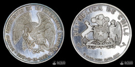 Chile, Santiago. Medalla: 10° Aniversario de la Liberacion Nacional. 1983. ½ onza de plata.