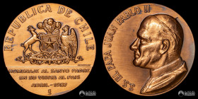 Chile, Santiago. Medalla: Homenaje a Juan Pablo II en su visita a Chile. 1987.