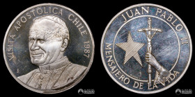 Chile, Santiago. Medalla: Visita de Juan Pablo II a Chile. 1987.