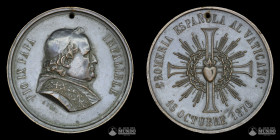 España. Medalla: 1ra Romeria Española al Vaticano. 1876.