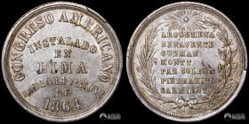 Peru, Lima. Medalla: Congreso Americano. 1864.