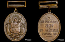 Peru. Medalla: A los vencedores en Abtao. 1866.