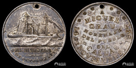 Peru. Medalla: Homenaje de El Callao a Miguel Grau. 1897.