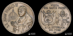 Peru. Medalla: Visita del Papa Juan Pablo II. 1985.
