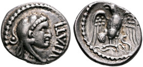 BRITAIN. Trinovantes & Catuvellauni. Epaticcus, circa 35-43. Unit (Silver, 13 mm, 1.28 g, 3 h). EPATI Head of Hercules to right, wearing lion skin hea...