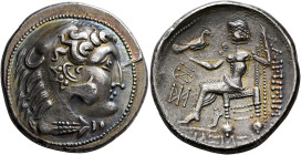 LOWER DANUBE. Uncertain tribe. Circa 2nd century BC. Tetradrachm (Silver, 29 mm, 16.95 g, 6 h), imitating Philip III of Macedon. Celticized head of He...