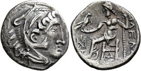 LOWER DANUBE. Uncertain tribe. Circa 2nd century BC. Drachm (Silver, 18 mm, 3.23 g, 9 h), imitating Alexander III or Philip III of Macedon. Celticized...