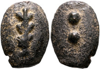 UMBRIA. Uncertain. 3rd century BC. Aes Grave Sextans (Bronze, 27x20 mm, 18.78 g, 12 h). Vertical club. Rev. Two pellets (mark of value). HN Italy 54. ...